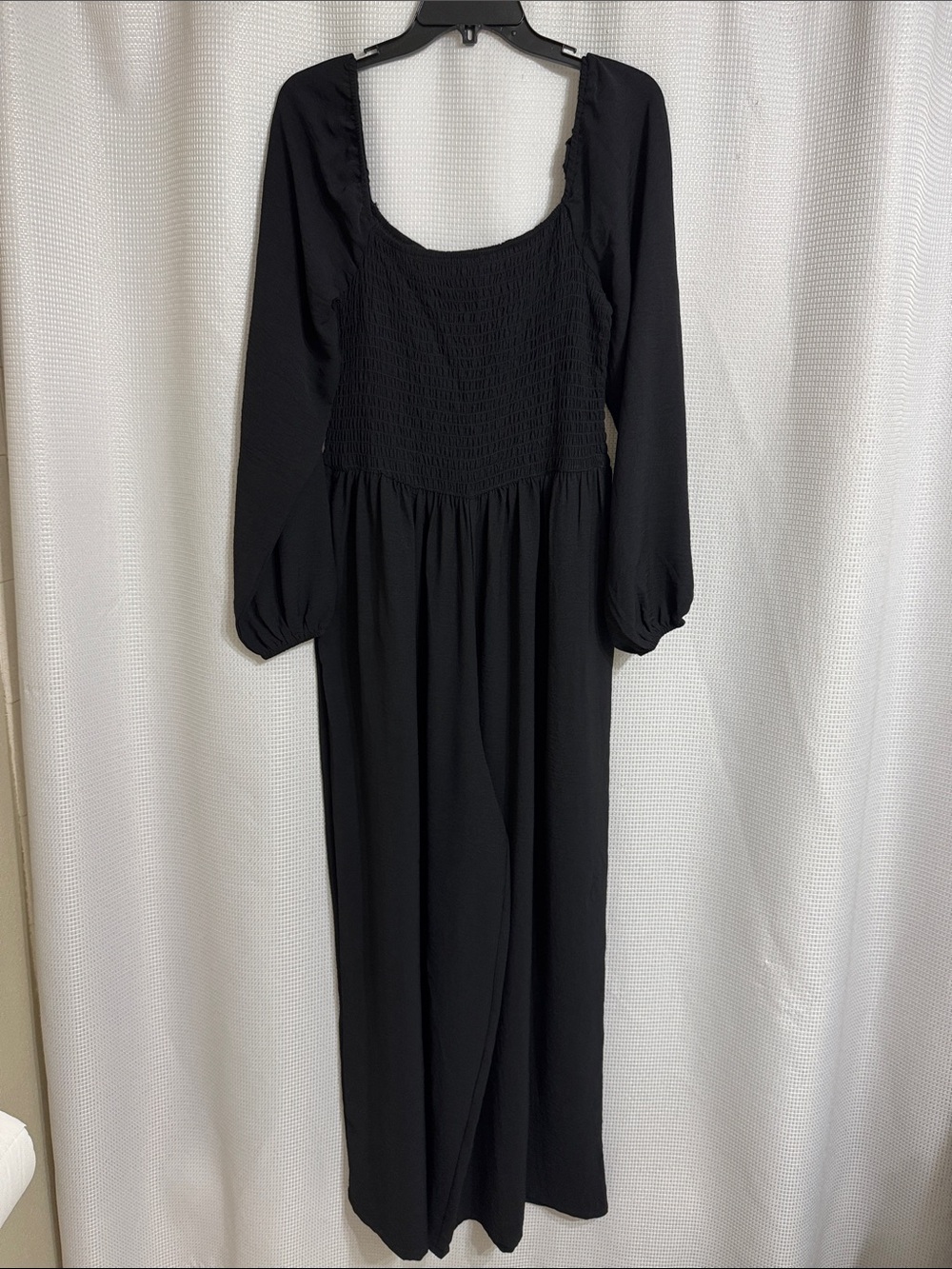 NWT Women’s SHINE Christain Boutique black wide leg, long sleeve jumper. Size L